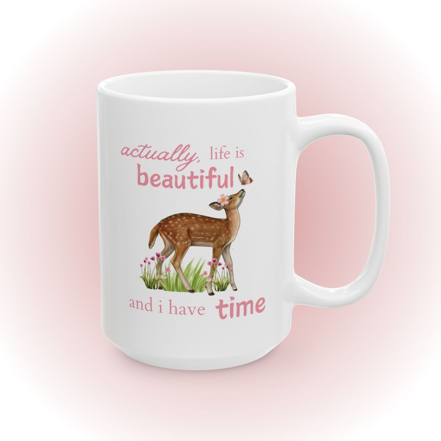 Life is Beautiful 🌷Ceramic Mug, (11oz, 15oz)