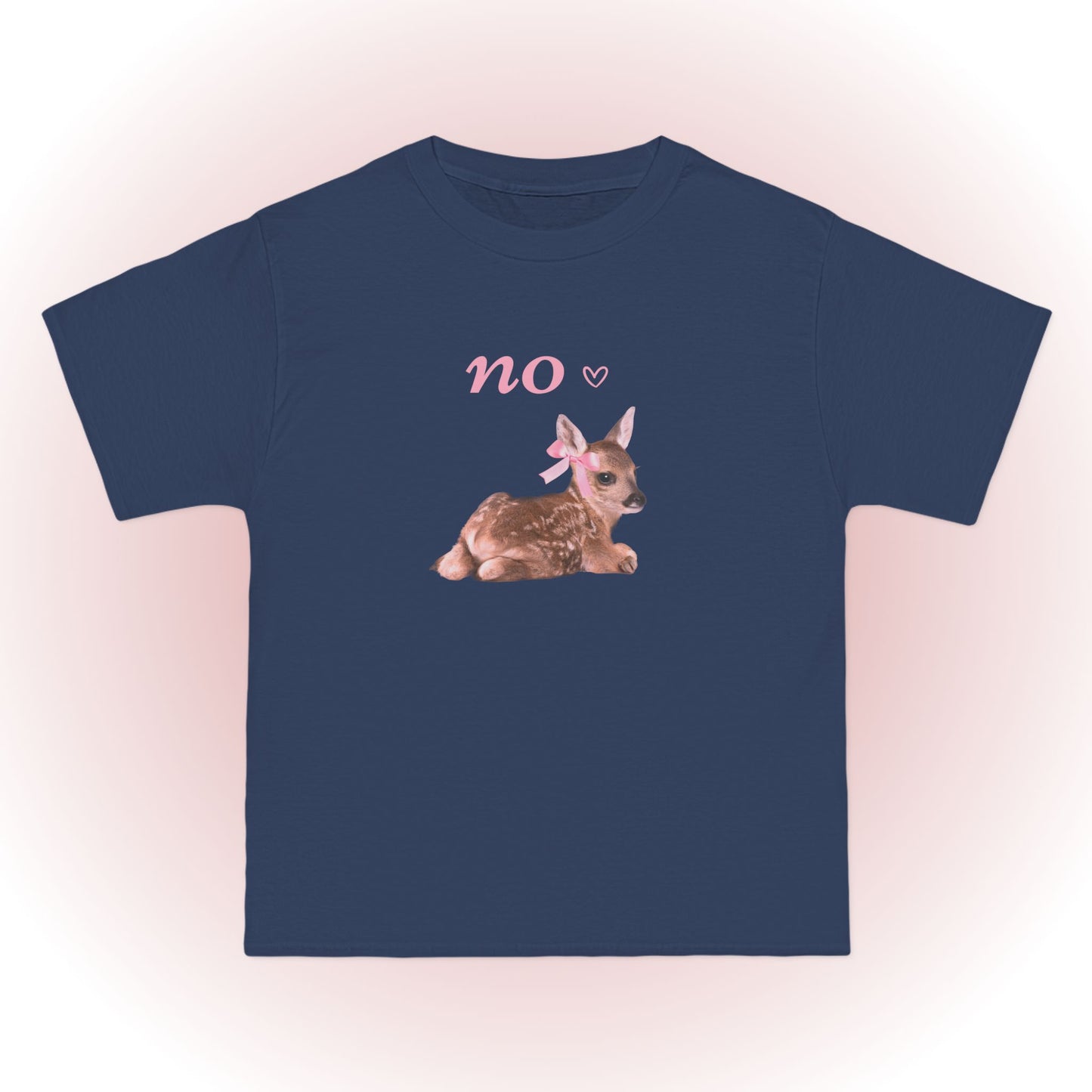 Funny Fawn with Pink Bow girly oversized T-Shirt 🎀