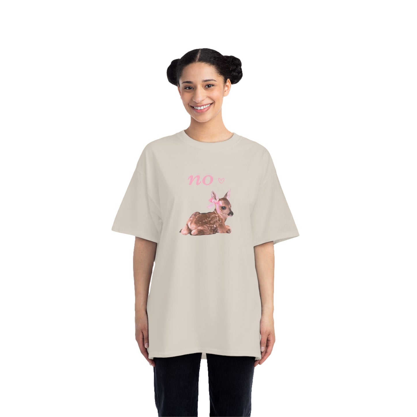 Funny Fawn with Pink Bow girly oversized T-Shirt 🎀