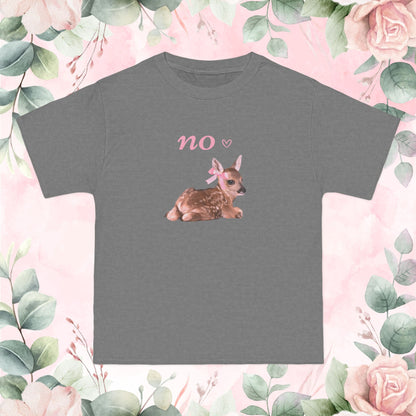 Funny Fawn with Pink Bow girly oversized T-Shirt 🎀