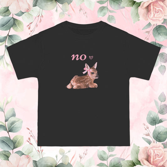 Funny Fawn with Pink Bow girly oversized T-Shirt 🎀