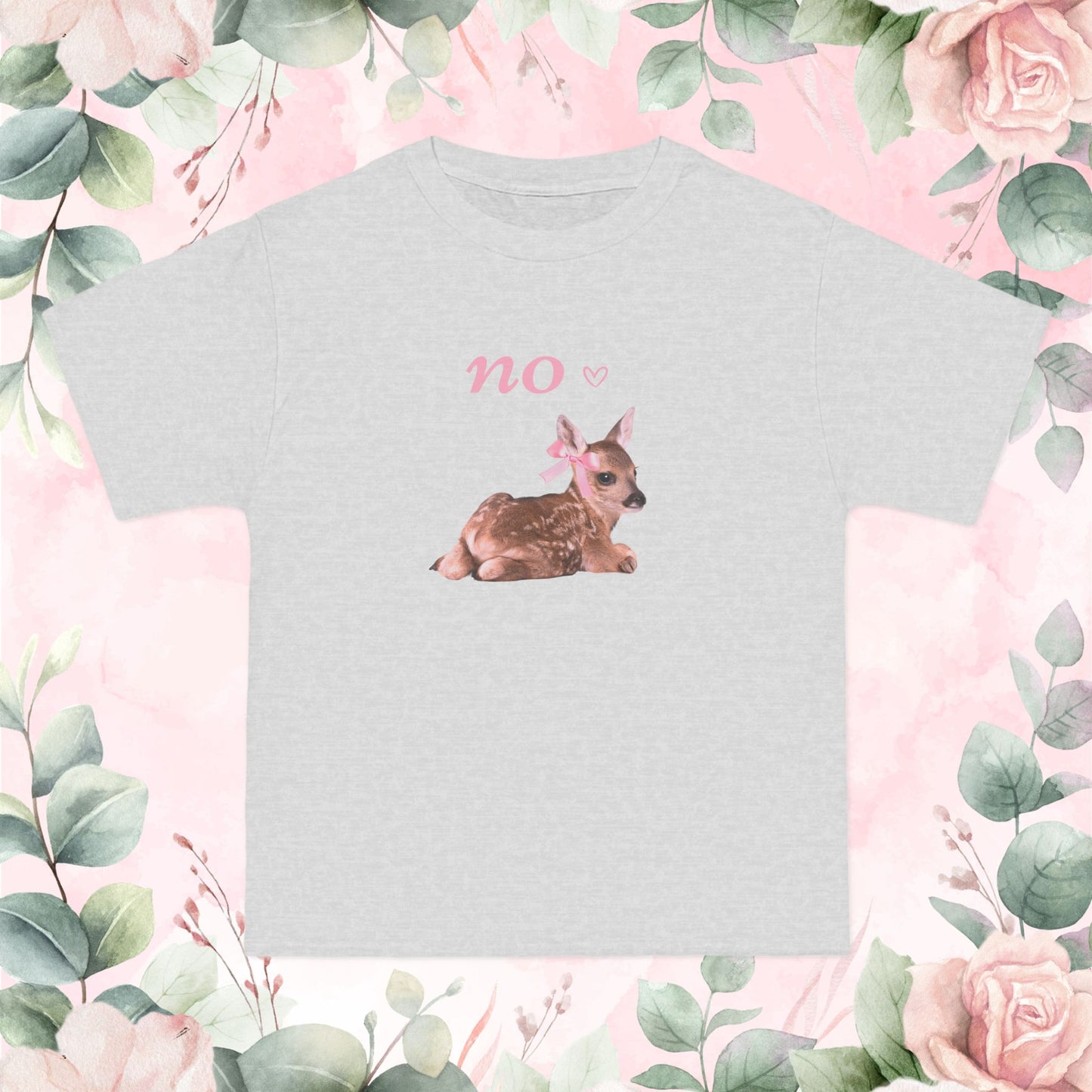 Funny Fawn with Pink Bow girly oversized T-Shirt 🎀