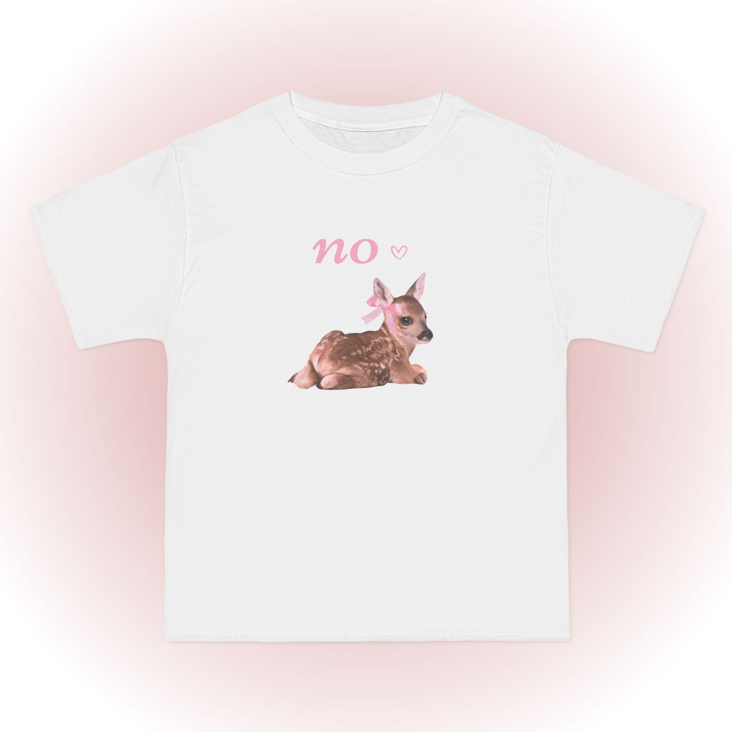 Funny Fawn with Pink Bow girly oversized T-Shirt 🎀