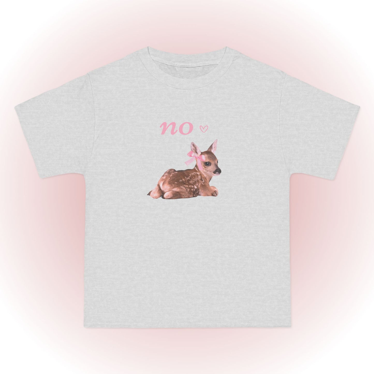 Funny Fawn with Pink Bow girly oversized T-Shirt 🎀