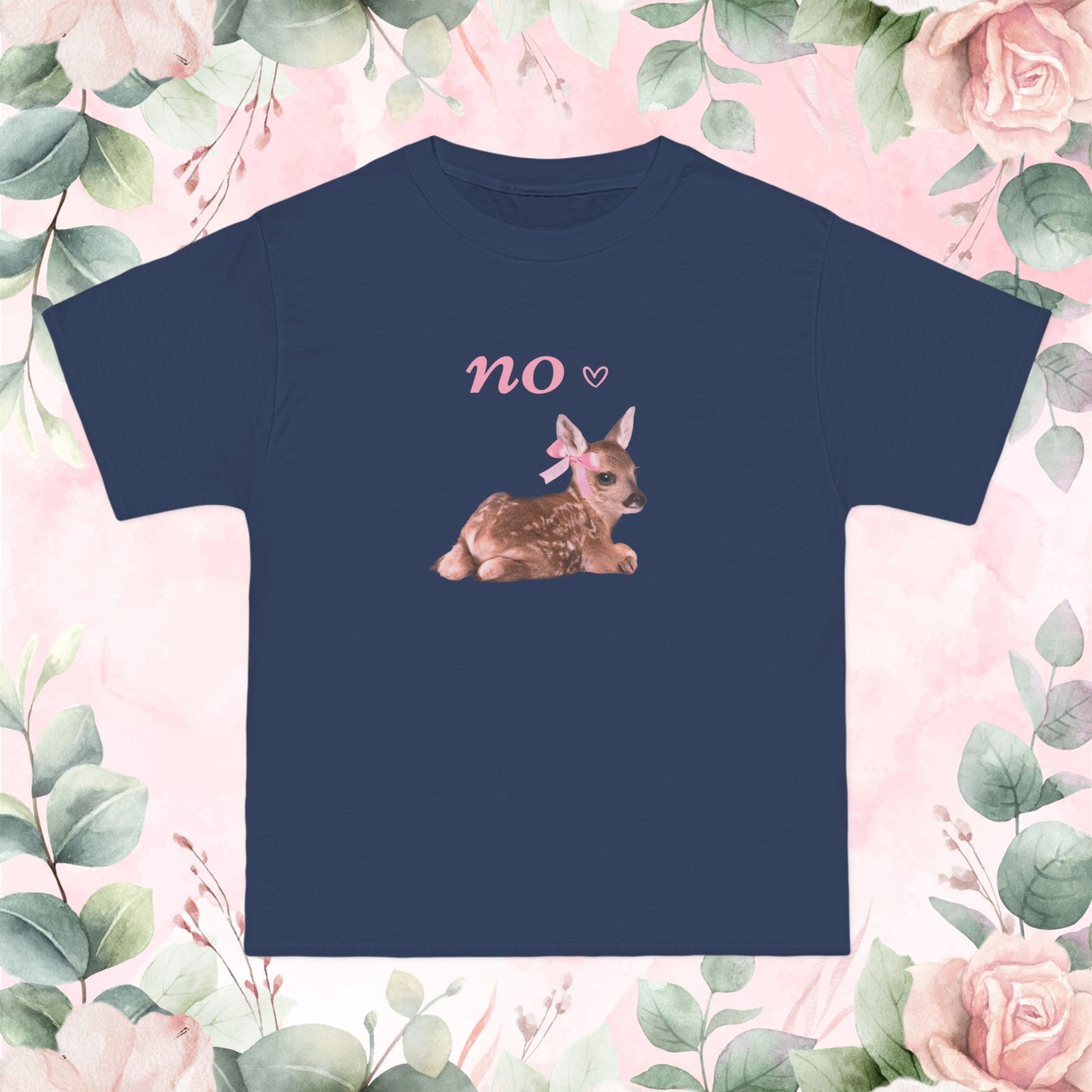 Funny Fawn with Pink Bow girly oversized T-Shirt 🎀