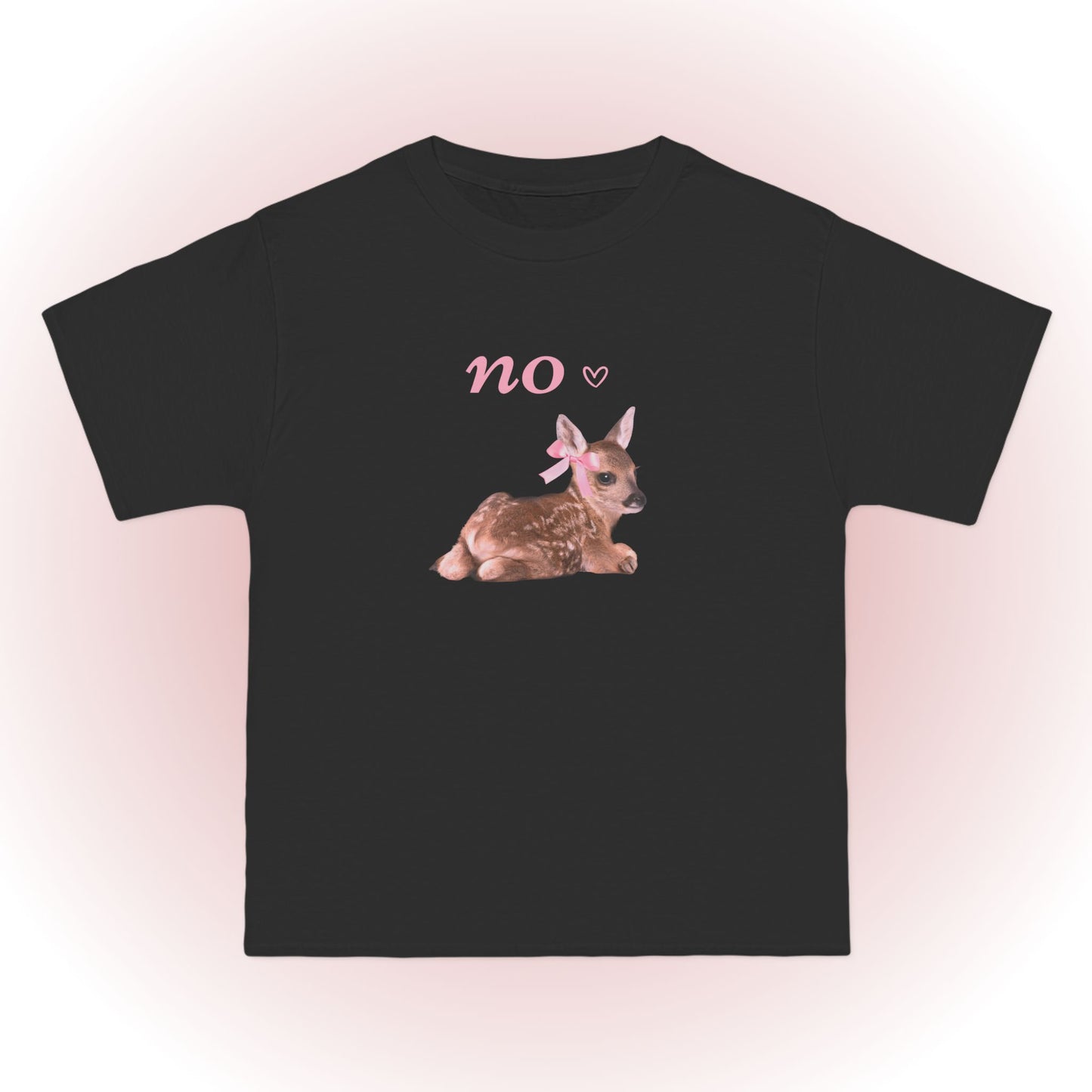 Funny Fawn with Pink Bow girly oversized T-Shirt 🎀