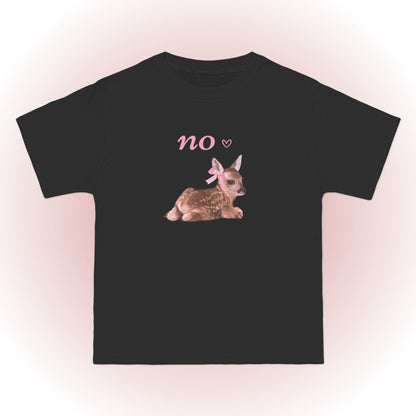 Funny Fawn with Pink Bow girly oversized T-Shirt 🎀