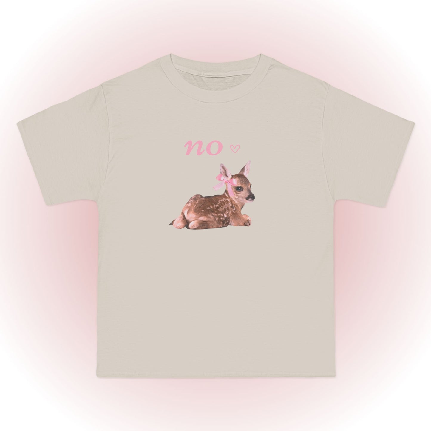 Funny Fawn with Pink Bow girly oversized T-Shirt 🎀