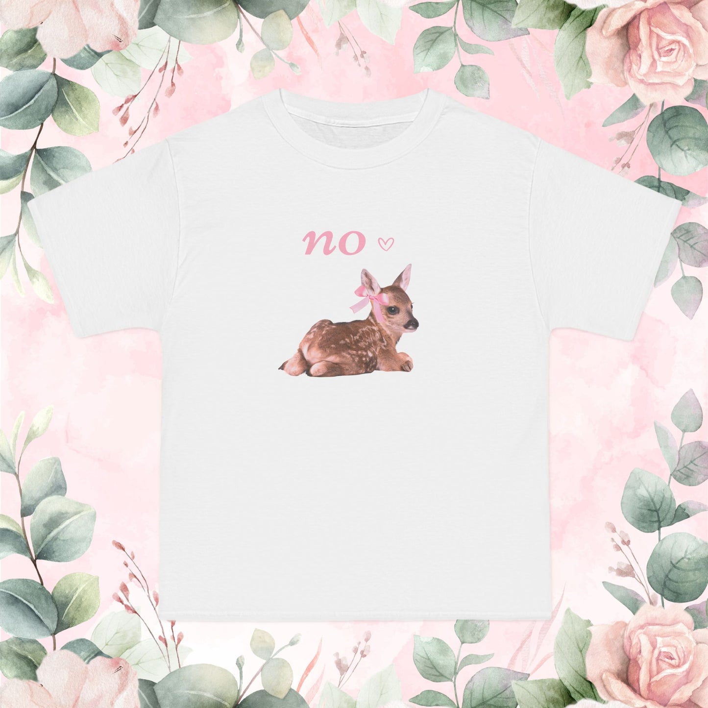 Funny Fawn with Pink Bow girly oversized T-Shirt 🎀