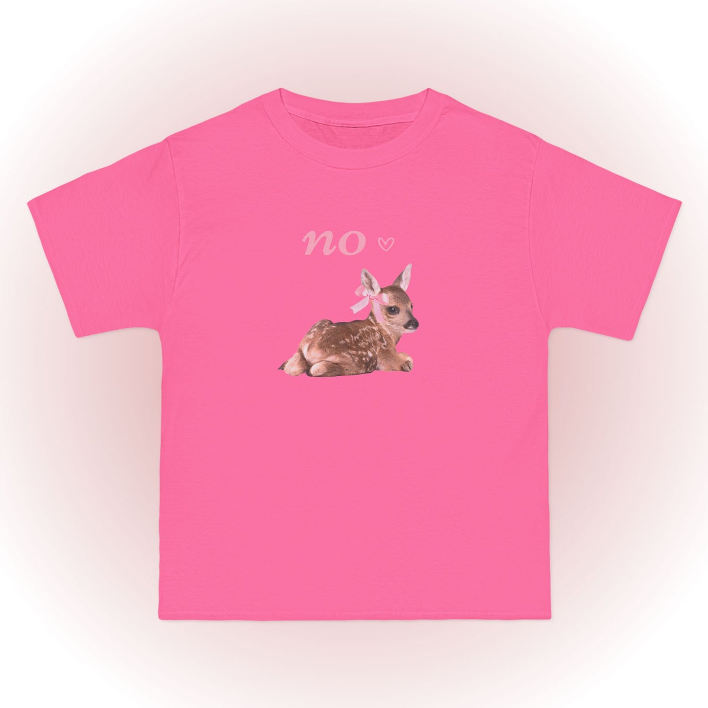 Funny Fawn with Pink Bow girly oversized T-Shirt 🎀