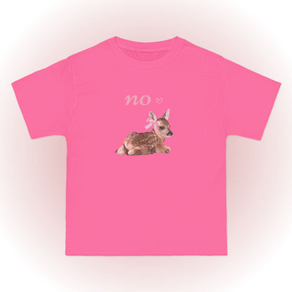 Funny Fawn with Pink Bow girly oversized T-Shirt 🎀