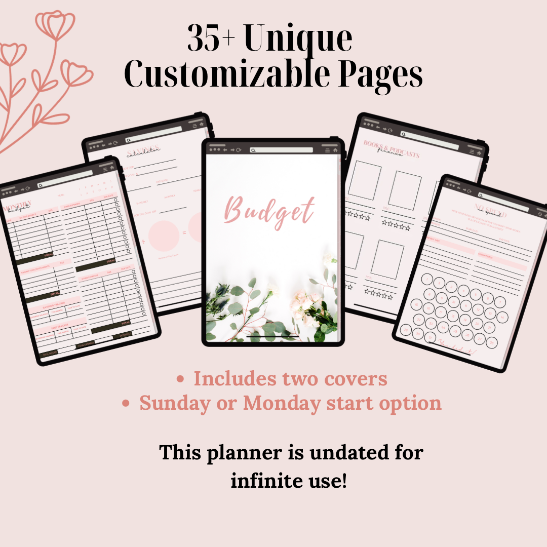 Digital Budget Planner 💲 | Pink Elegant Floral Aesthetic 🌷