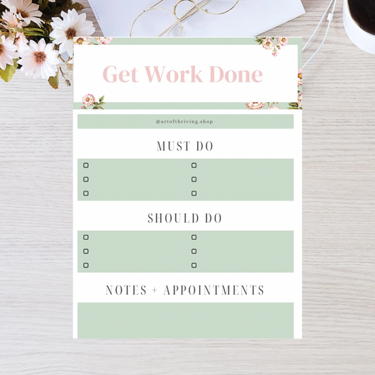 Simple Daily Work Planning Sheet