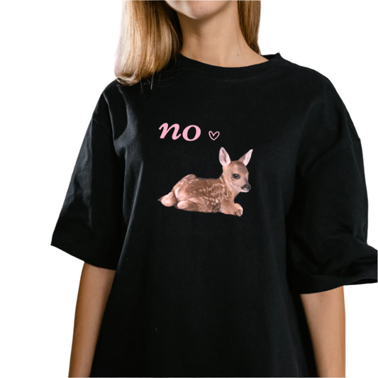Funny Fawn with Pink Bow girly oversized T-Shirt 🎀