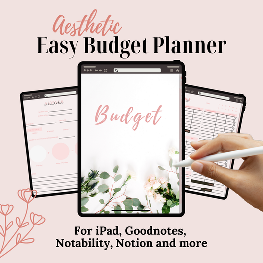 Digital Budget Planner 💲 | Pink Simple Floral Aesthetic 🌷